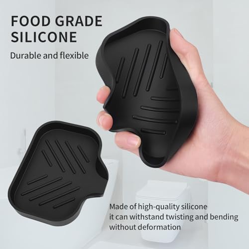 Premium Silicone Soap Dish with Drain Spout - Multifunctional Sink Organizer