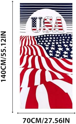 Lovskoo 4th of July Microfiber Beach Towel 27x55in