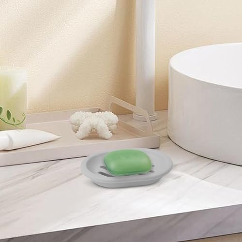Draining Soap Dish - Double Layer with Drip Tray Gray