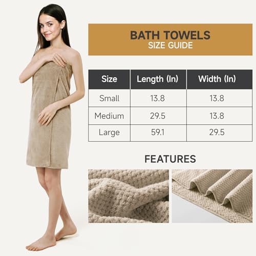 REDKISS 6-Piece Bath Towel Set - Camel Ultra-Fiber No Lint