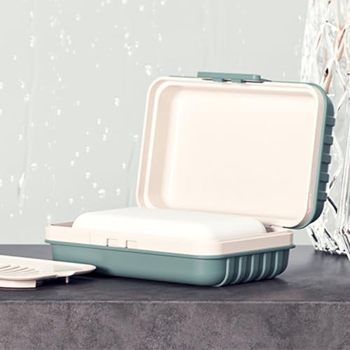 REElua Bathroom Soap Dish with Leak-Proof Lid