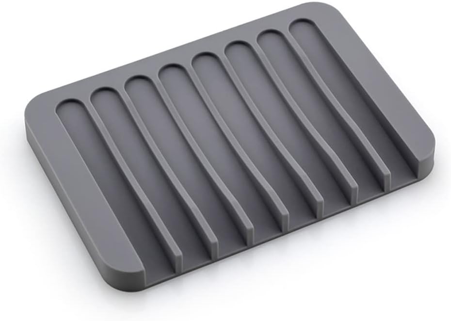 AKOAK Silicone Soap Dish Holder Self-Draining Gray