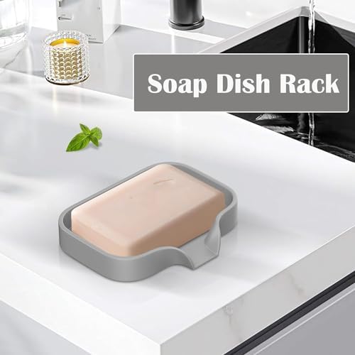 AKOAK 1 Pack Silicone Soap Dish Rack for Sink and Bathroom
