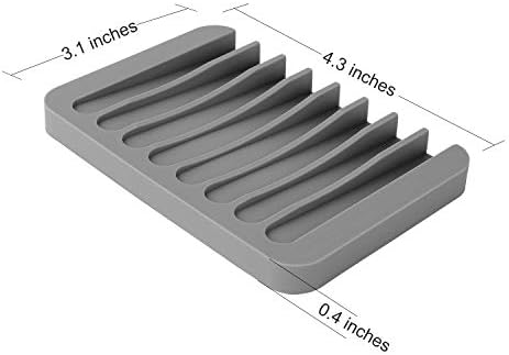 Anwenk Flexible Silicone Soap Dish - Grey 1Pack 1