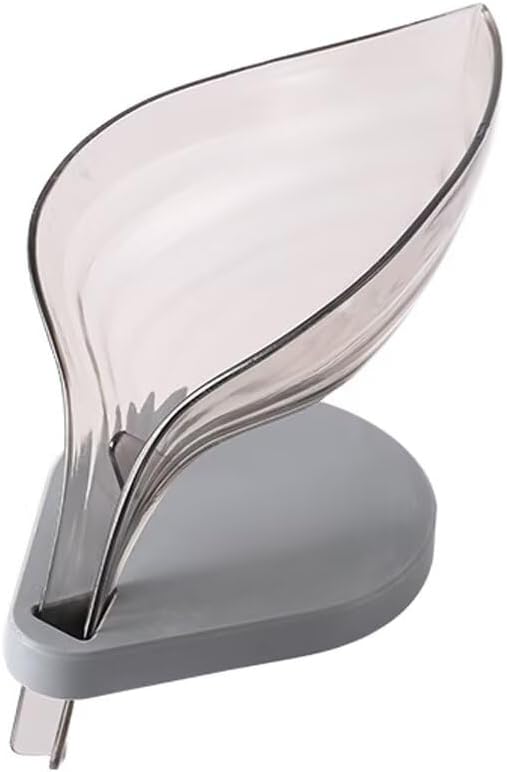 FABEILAI Leaf Shape Soap Holder with Suction Cup Self Draining and Easy Clean