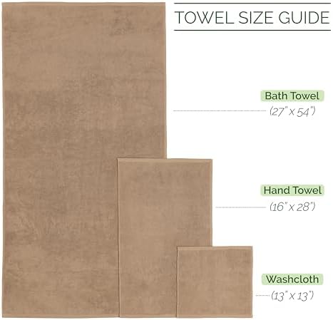 Elegant Comfort 6-Piece Turkish Cotton Towel Set Taupe