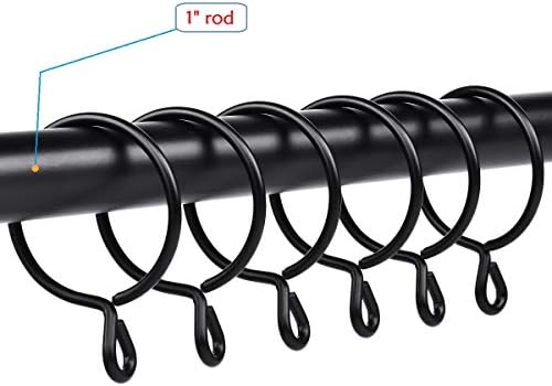 JushengXMX Curtain Rings with Eyelet - Set of 28 Black
