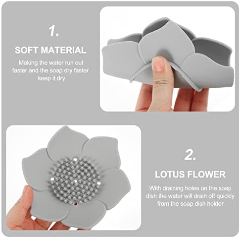 WESIEVYA 2Pcs Flower Soap Holder Drainage Design for Kitchen Hotel Bathroom Use