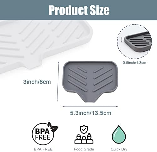 XIACIBDUS 2PCS Silicone Soap Holder for Kitchen Sink and Counter