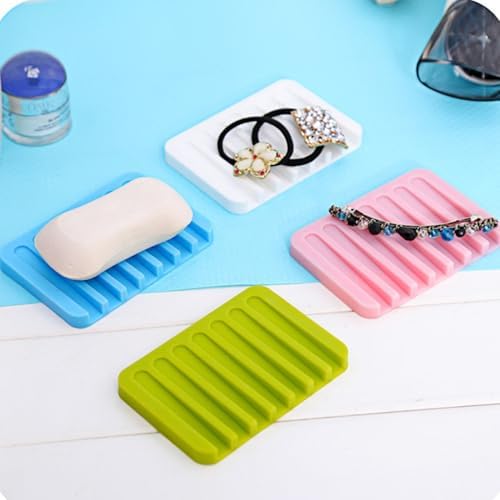 Loyliawa Soap Dish - Quick Self-Draining Anti-Skid Leakproof Silicone Holder