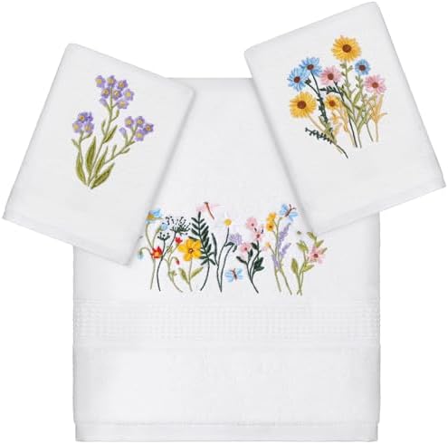 Moukeren 3 Pcs Spring Wildflower Bathroom Towel Set