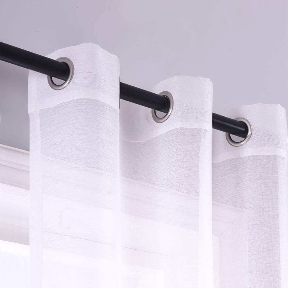KOUFALL 96 Sheer Curtains White Grommet Set of 2 Panels