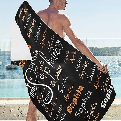 Artsadd Personalized Beach Towel for Kids with Name