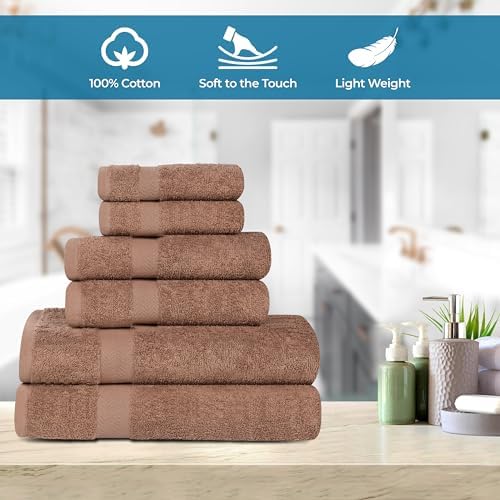 Superior 6-Piece Cotton Towel Set - Latte 1