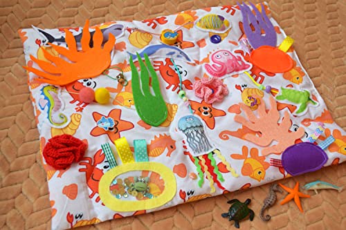 Ocean Play Mat with Tactile Surfaces for Kids