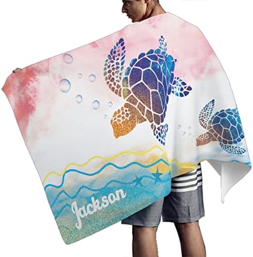 Personalized Sea Turtle Beach Towel with Name 1