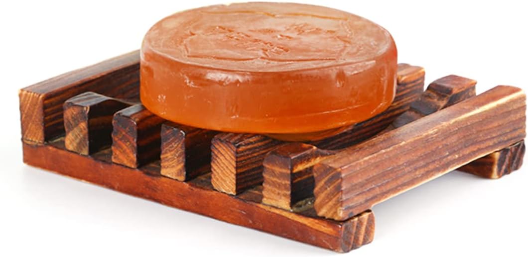 SOPOTUTU Carbonized Wooden Soap Dish Stylish Holder