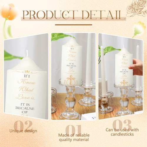 MTLEE 3 Unity Candles with Candle Holder for Wedding Ceremony 1