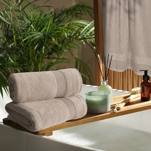 Belizzi Home 4 Pack Bath Towel Set 27x54 Tan
