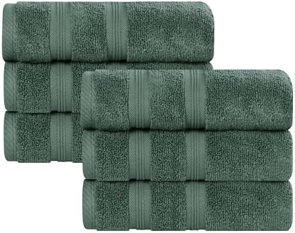 Superior Cotton Hand Towel Set of 6 Forest Green