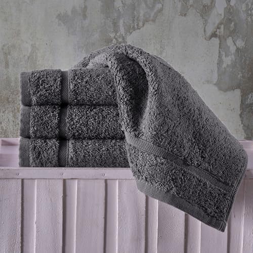 Hawmam Linen 13x13 Inch Face Towels 12 Pack Grey