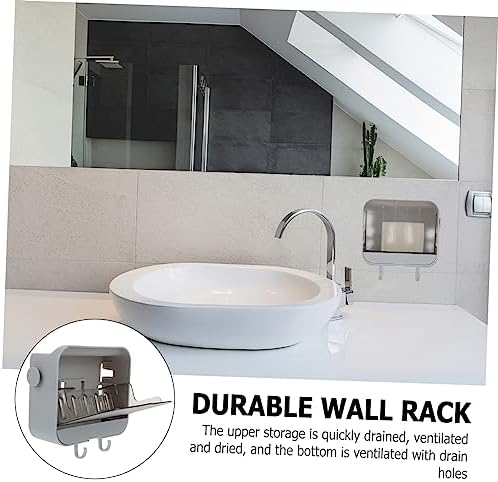 Alipis 2 Hook Wall Mounted Soap Dish Holder