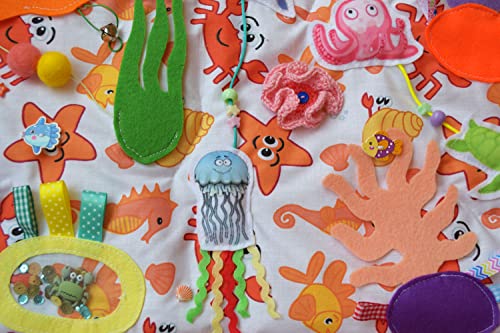 Ocean Play Mat with Tactile Surfaces for Kids
