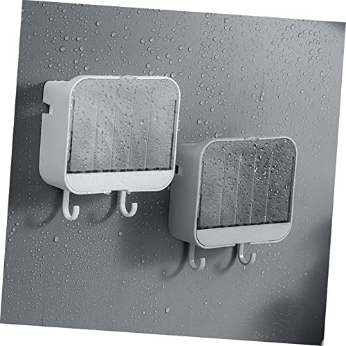 Convenient Storage Mounted Soap Dish With 2 Hooks Waterproof Ventilated Design