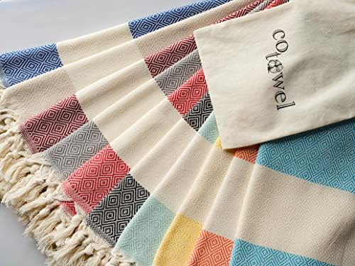 Cotowel Turkish Hand Towels with Travel Bag Set of 2