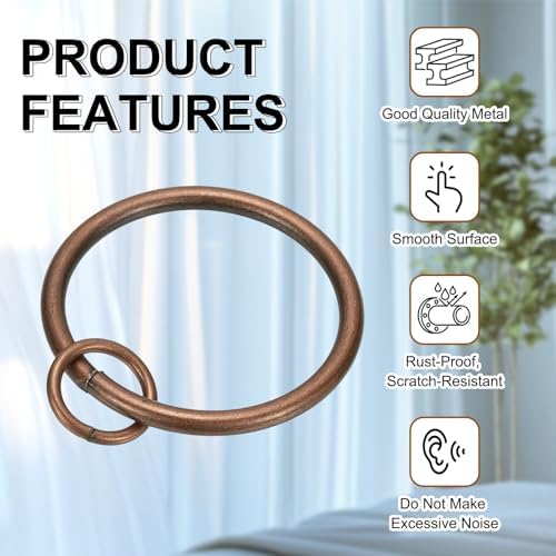 PATIKIL 14 Pcs Bronze Metal Curtain Rings with Eyelets 1
