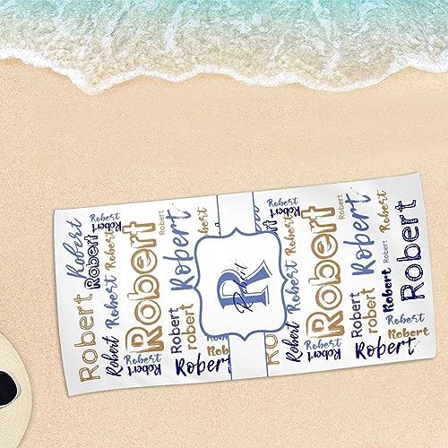 Artsadd Personalized Beach Towel with Name Initial 1