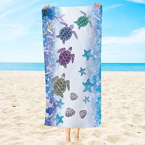 MYSLC Sea Turtle Starfish Beach Towel for Kids Adults 1