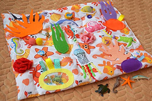 Ocean Play Mat with Tactile Surfaces for Kids
