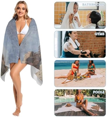 AMEIZHUB Large Beach Towel with Anchor Design