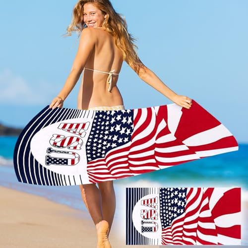 Lovskoo 4th of July Microfiber Beach Towel 27x55in