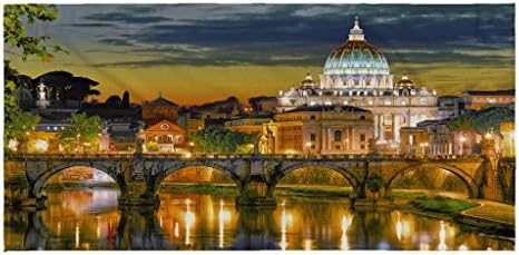 Large Microfiber Beach Towel with Italy Rome Design