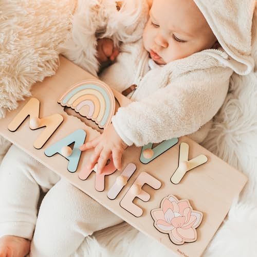 Personalized Wooden Name Puzzle with Pegs Montessori Toy