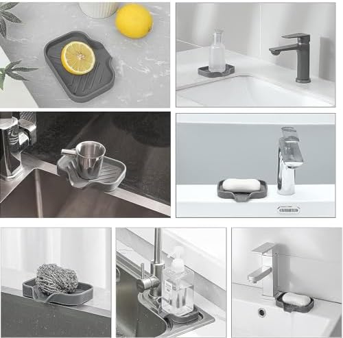 AKOAK 1 Pack Silicone Soap Dish Rack for Sink and Bathroom