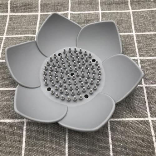 Lotuss Silicone Bar Soap Holder - Multi-Drainage Lightweight Durable Bathroom Soap Dish