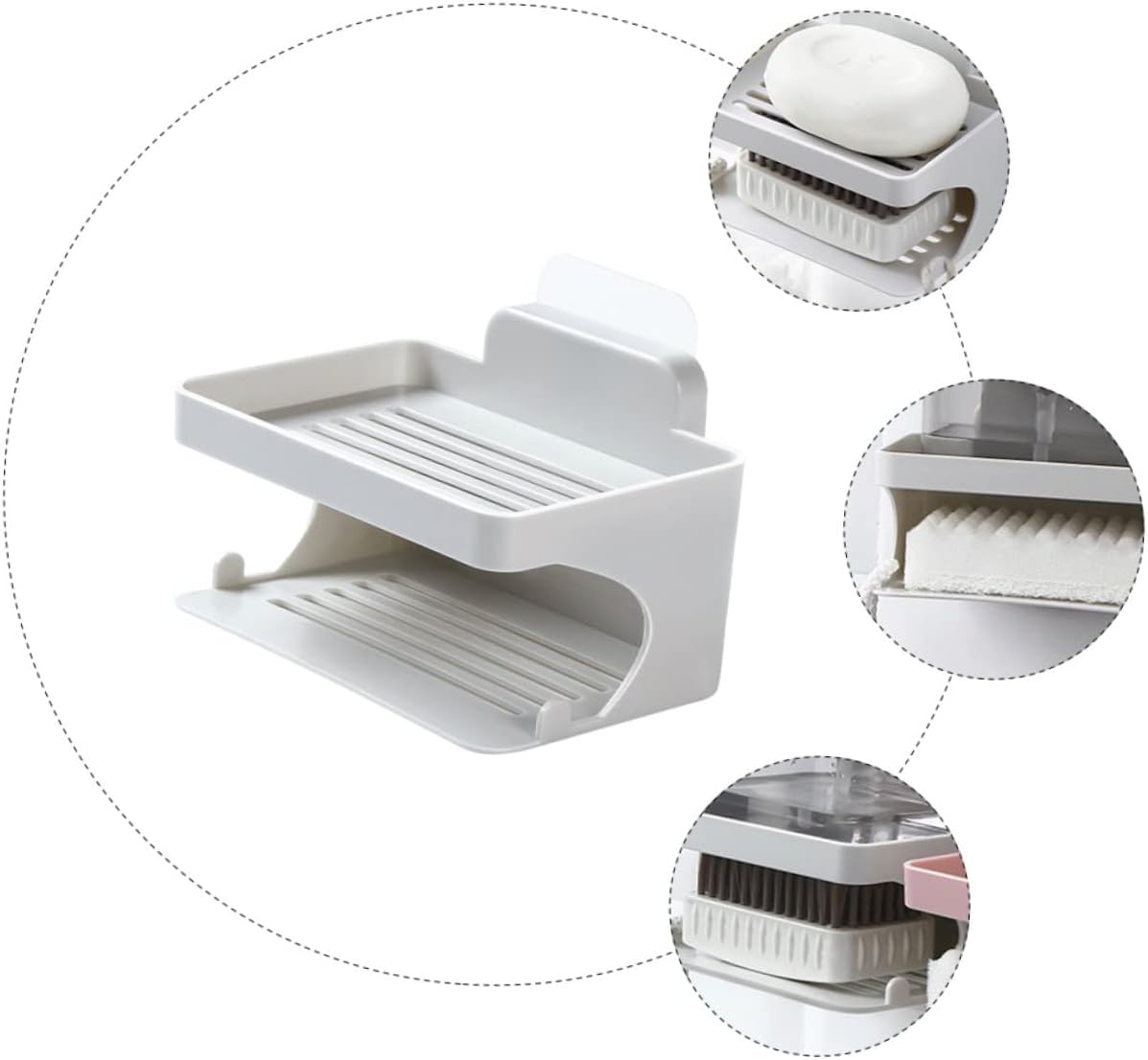 ABOOFAN Double Layer Soap Holder for Kitchen and Bathroom