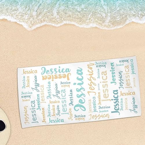 Artsadd Custom Beach Towel with Initials for Kids Adults
