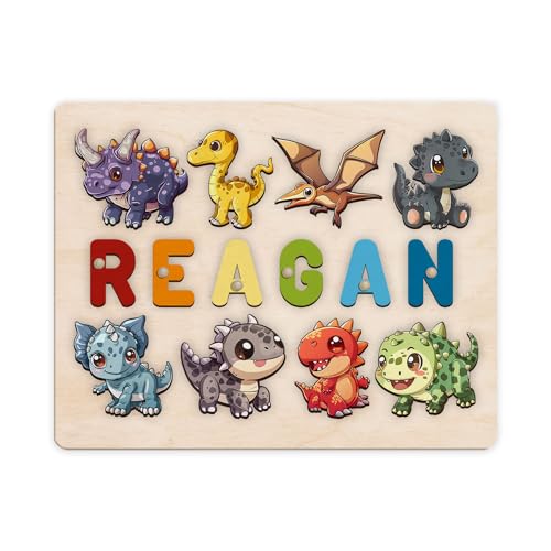 Personalized Name Dinosaur Puzzle Montessori Toy 1