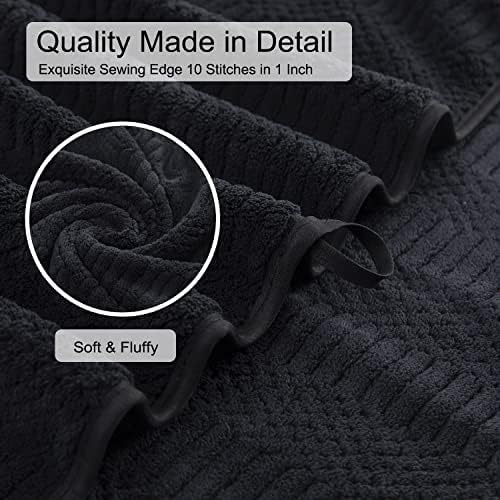 8 Piece Oversized Black Towel Set for Home Hotel Spa