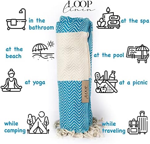 Loop Linen Cotton Beach Towel - 100 Turkish Cotton Soft Stylish
