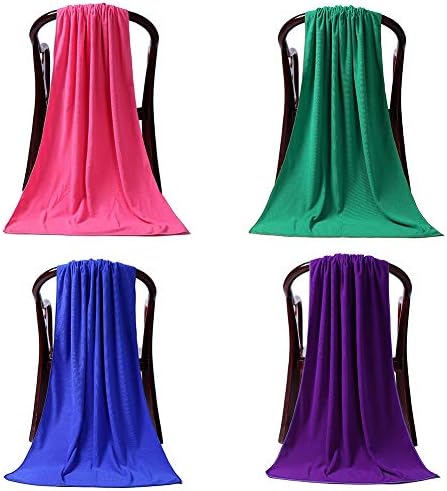 Large Solid Color Microfiber Beach Towel Sheet Blue