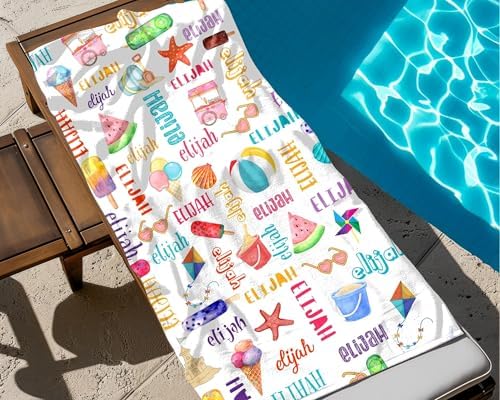 Personalized Ice Cream Beach Towel for Kids