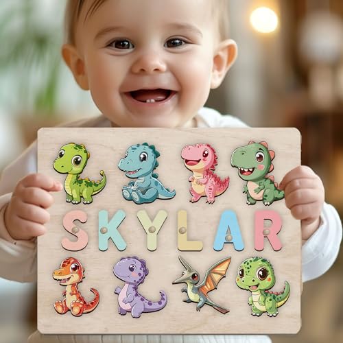 Personalized Name Dinosaur Puzzle Montessori Toy