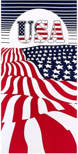 Lovskoo 4th of July Microfiber Beach Towel 27x55in