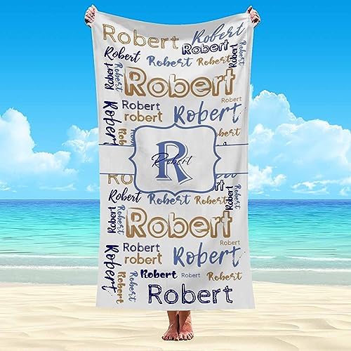 Artsadd Personalized Beach Towel with Name Initial 1