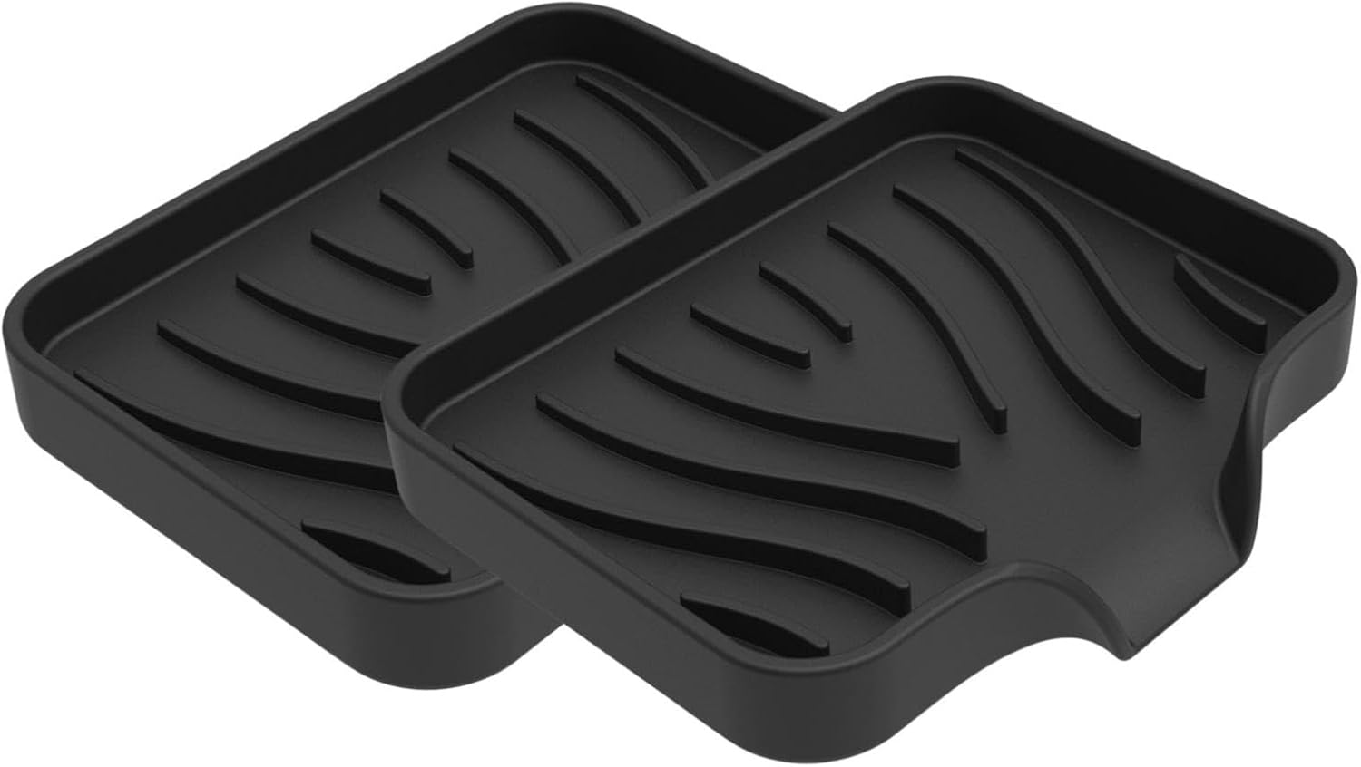 2PCS Silicone Soap Dish with Drain and Sponge Holder